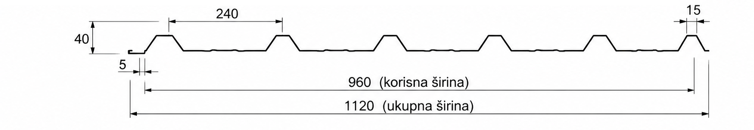 Krovni-limovi Alu Trapezni lim 40-240